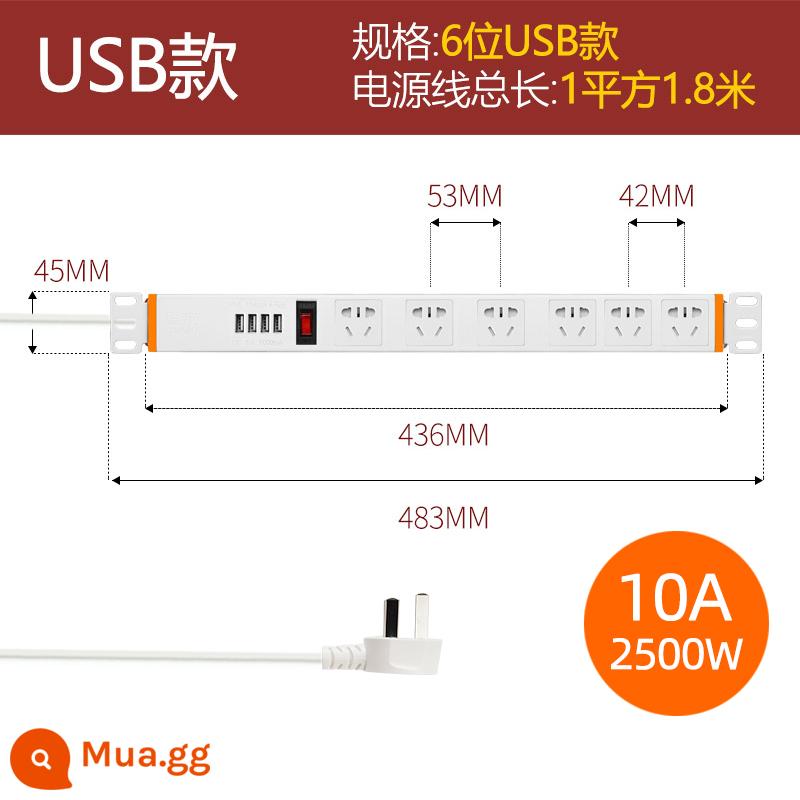 Gỗ Đức Văn Phòng Ổ Cắm Trên Tường Giấu USB Máy Tính Hàng Cắm Hàng Nhà Treo Vô Hình Dưới Bảng Dây - 6 chữ số USB [3A] màu trắng 1 hình vuông * 1,8 mét