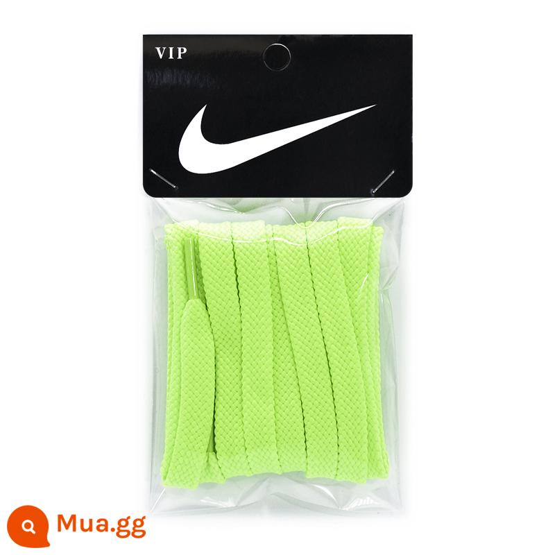 Dây giày cotton nguyên chất cho nam, đế phẳng màu trắng 2 lớp, thích hợp với giày Nike trắng, giày thường, giày thể thao, cotton nguyên bản, đa năng cho nữ - Đôi Nike Double Layer 1 màu xanh huỳnh quang