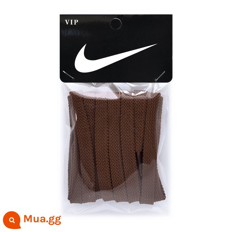 Dây giày cotton nguyên chất cho nam, đế phẳng màu trắng 2 lớp, thích hợp với giày Nike trắng, giày thường, giày thể thao, cotton nguyên bản, đa năng cho nữ - Đôi Nike Double Layer 1 Nâu Đỏ