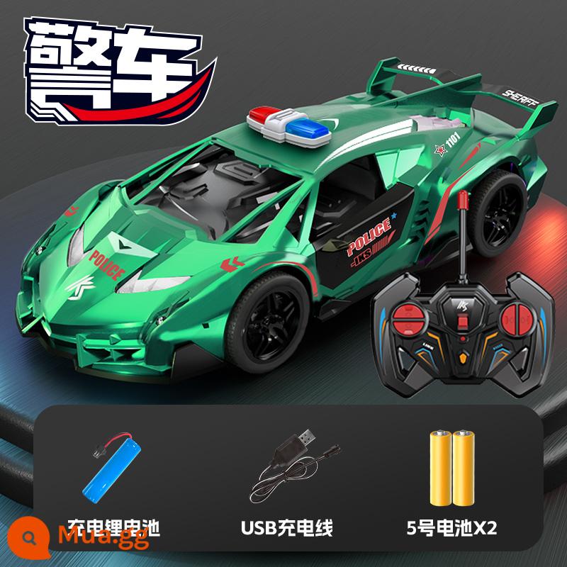 Đồ chơi ô tô điều khiển từ xa trẻ em RC điện động cơ tốc độ cao drift đua xe cảnh sát xe địa hình 5 đến 7 tuổi 6 bé trai 8 - Xe cảnh sát Lamborghini [hai cửa có đèn]