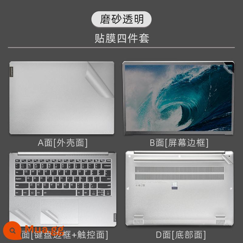 2022 miếng dán máy tính Lenovo Xiaoxin air14 phim màu tinh khiết Phim bảo vệ máy tính xách tay Xiaoxin pro16 trọn bộ vỏ yoga13s phim trong suốt ideapad 15.6 inch không để lại keo mờ - Mờ và trong suốt-[Bộ phim ABCD bốn mảnh]