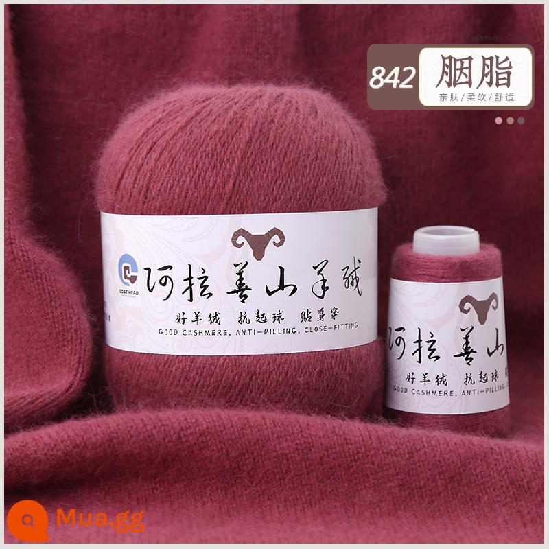 Sợi cashmere chính hãng 100% len cashmere nguyên chất đặc biệt sợi len dày vừa phải tay áo len dệt kim khăn quàng cổ tự làm - Rouge [5 lạng mỗi pound]