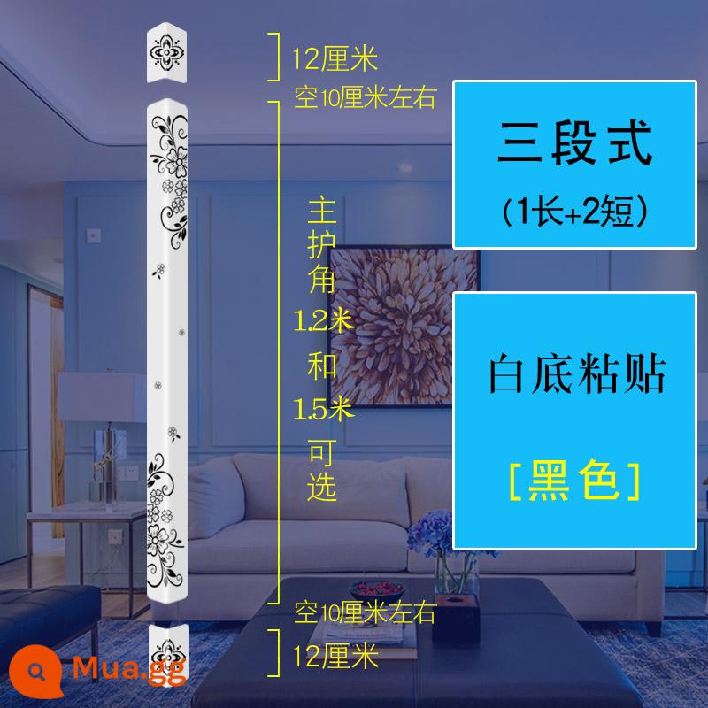 Dải bảo vệ góc hoa tốt lành Dải bảo vệ góc tường Dải bảo vệ góc bên phải Dải bảo vệ chống va chạm cạnh dải bảo vệ góc tường Gạch trang trí chống va chạm phòng khách - Loại ba giai đoạn: kiểu dính nền trắng >> đen