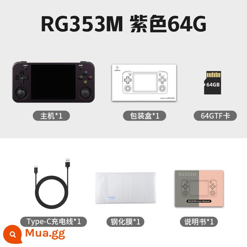 Anbernic RG353M kim loại mã nguồn mở cầm tay retro arcade PSP Android máy chơi game cầm tay anbernic Zhouge rg353m - Trò chơi màu tím đậm 16+64G 5000