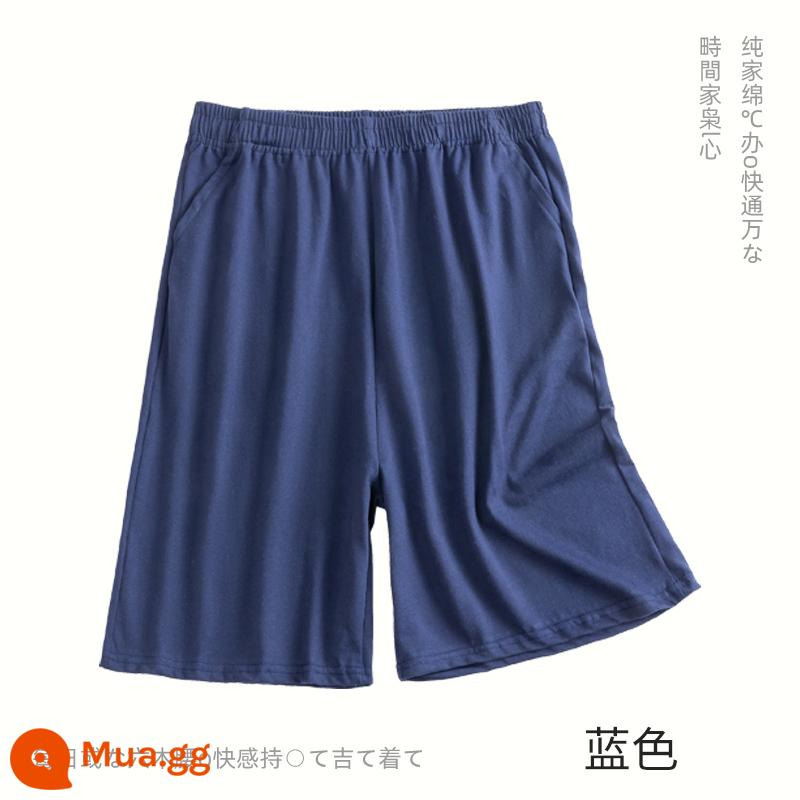 Nam Pyjama Quần Cotton Mùa Hè Quần Short Rời Cotton Quần Short Năm Điểm Quần Mùa Hè Plus Kích Thước Mỏng Nhà Quần - màu xanh da trời