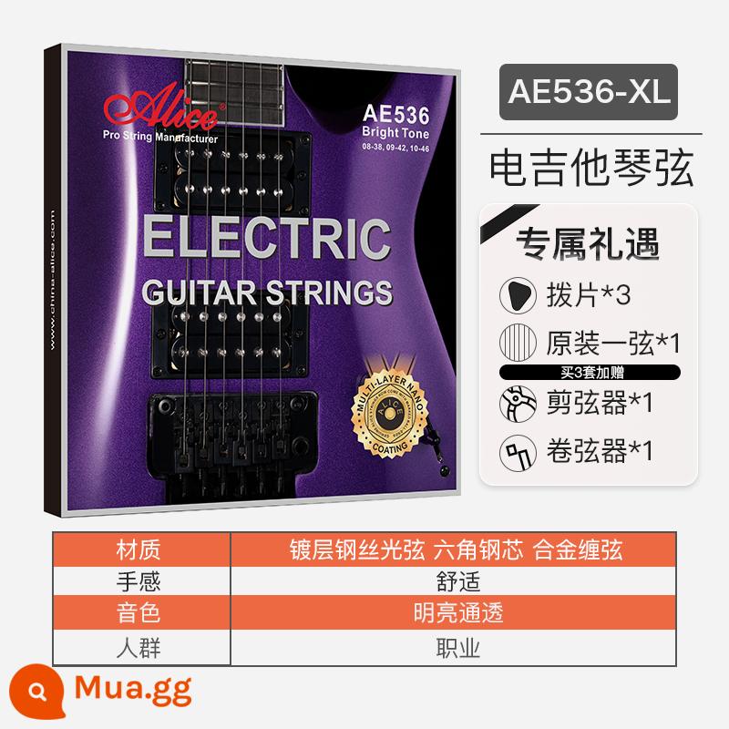 Alice Alice Dây Đàn Guitar Điện King Awr58 Phủ 598 Dây Đàn Guitar Bộ 7 Miếng - AE536-XL (08-38, lớp phủ nano nhiều lớp)