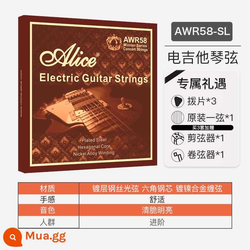 Alice Alice Dây Đàn Guitar Điện King Awr58 Phủ 598 Dây Đàn Guitar Bộ 7 Miếng - AWR58-SL (09-42, có hạt được đánh dấu)