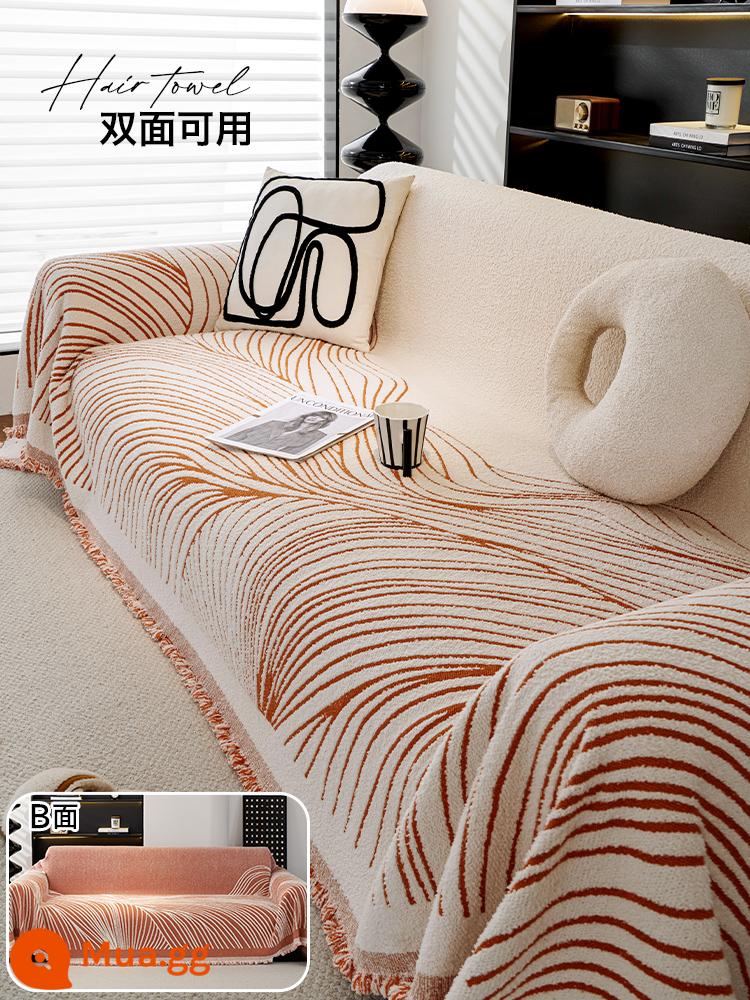 Vải bọc ghế sofa cao cấp cho tất cả các mùa, vỏ bọc đa năng cho đệm sofa, chăn chống trượt sang trọng mùa đông - Như Ý|Cam