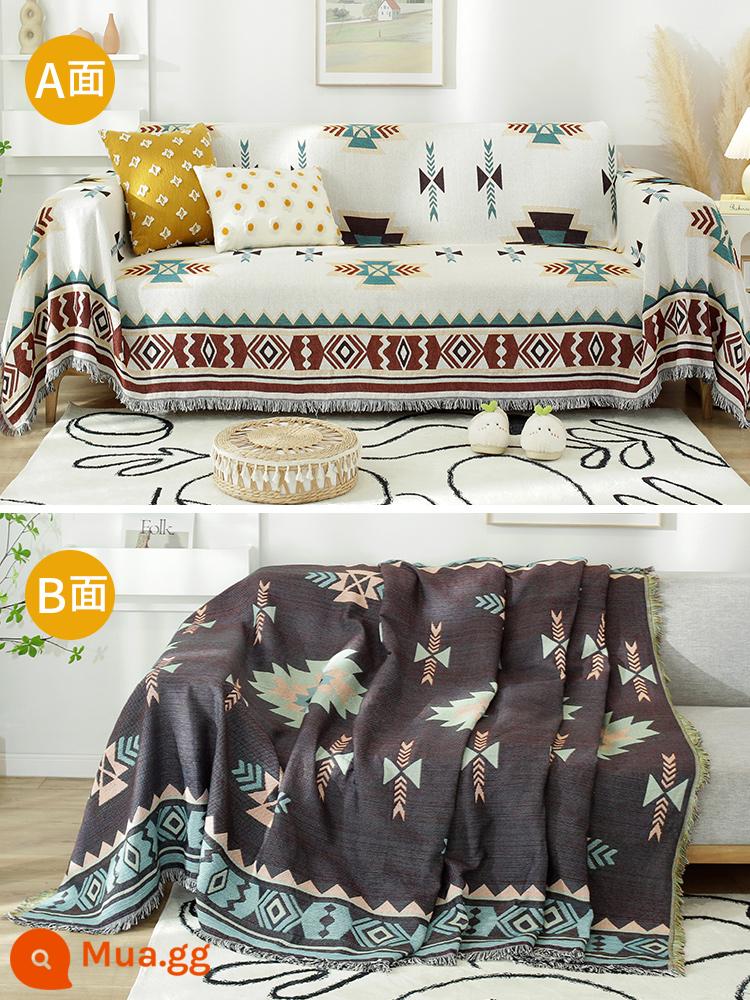 Bắc Âu Ins Gió Mùa Hè Đa Năng Sofa Khăn Vải Full Bọc Ghế Sofa Đệm Bao Chăn Đơn Ba Người Bốn Mùa Đa Năng - Sucre [hai mặt]