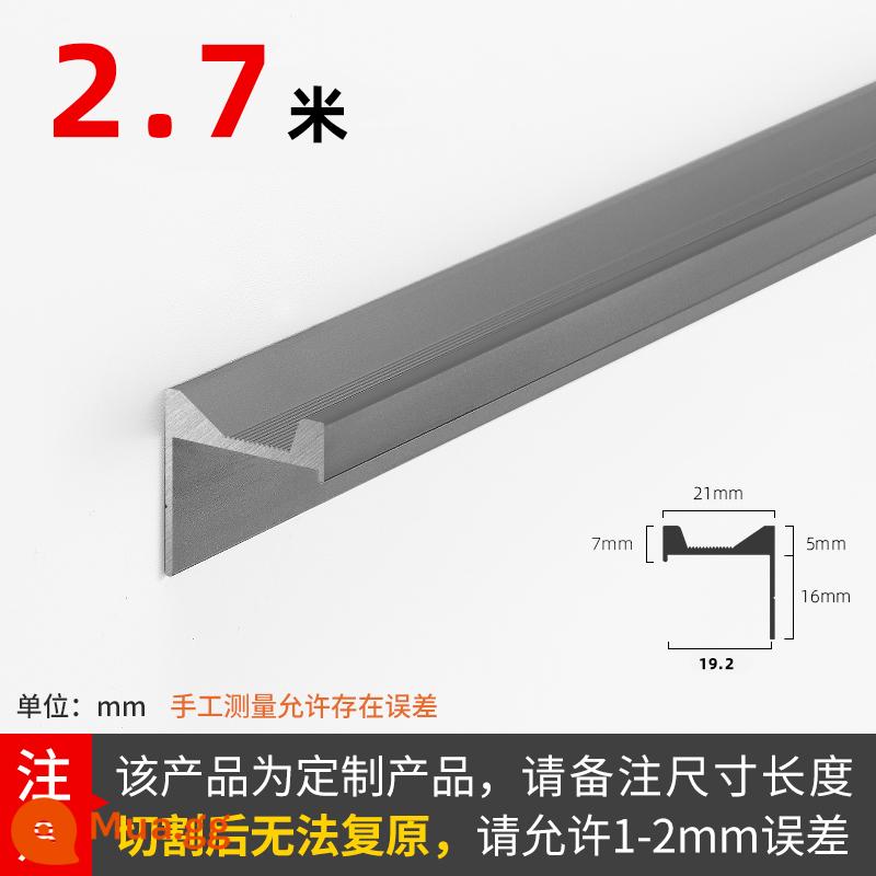 Tay nắm tủ quần áo mẹ chồng không xẻ rãnh hiện đại đơn giản cao cấp vô hình tay cầm giấu tối giản theo phong cách AB - Màu xám mờ-kiểu phụ dài 2,7 mét