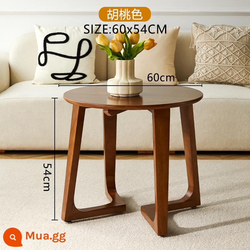 Tất cả bàn cà phê tròn bằng gỗ nguyên khối căn hộ nhỏ sofa phòng khách bên thương lượng một vài sự kết hợp bàn trà hộ gia đình ins log Nhật Bản - Màu óc chó - rộng 60 cao 54