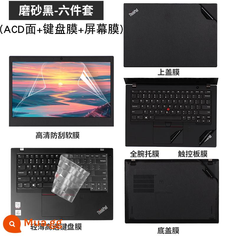 thinkpad Lenovo T16e590 xách tay 14x1 máy tính 2021 miếng dán s1GEN2 vỏ L15Carbon490 máy tính 2022 màng bảo vệ 13e480t470p3x390x280s5 - Bộ 6 món màu đen mờ