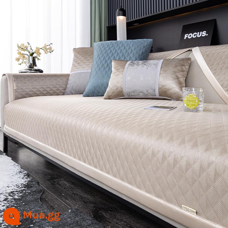 Băng Lụa Sofa Đệm Da Nhẹ Sang Trọng Mùa Hè Thảm Đệm Đơn Giản Hiện Đại Cao Cấp Chống Trơn Trượt Bọc Ghế Sofa Da - Chartung – vàng sâm panh