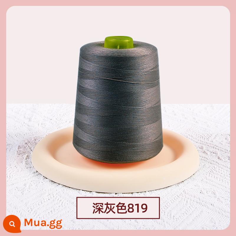 402 chỉ may máy may chỉ may tay gia đình 2 sợi chỉ mỏng chùa chỉ may quần áo tốc độ cao phẳng xe sợi polyester trắng đen - Xám đậm 8000 yard 819