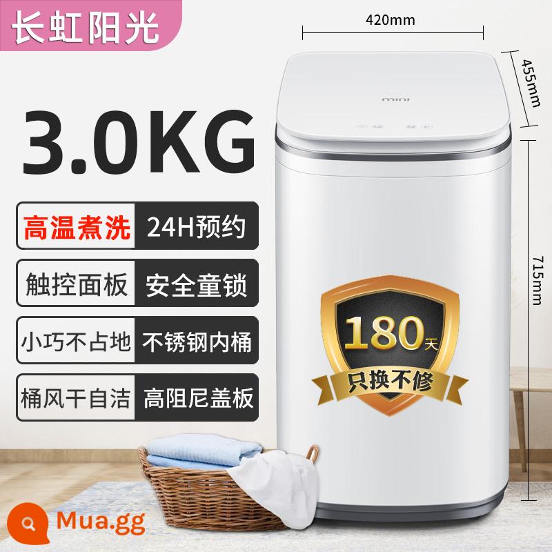 Rongshida máy giặt đồ lót mini hoàn toàn tự động giặt tất trẻ em tạo tác khử trùng ký túc xá - 3 kg (khử trùng ở nhiệt độ cao 95° + bảng điều khiển màn hình cảm ứng + hiệu suất năng lượng thứ cấp + bộ tạo xung bằng thép không gỉ)