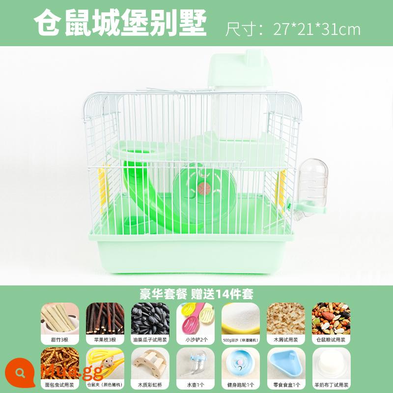 Lồng Hamster Giá Rẻ Biệt Thự Lớn Lồng Gấu Vàng Đặc Biệt Acrylic Nhà Chuột Nhà Nhỏ Hamster Tiếp Liệu Daquan - Gói Biệt thự Green Castle Deluxe