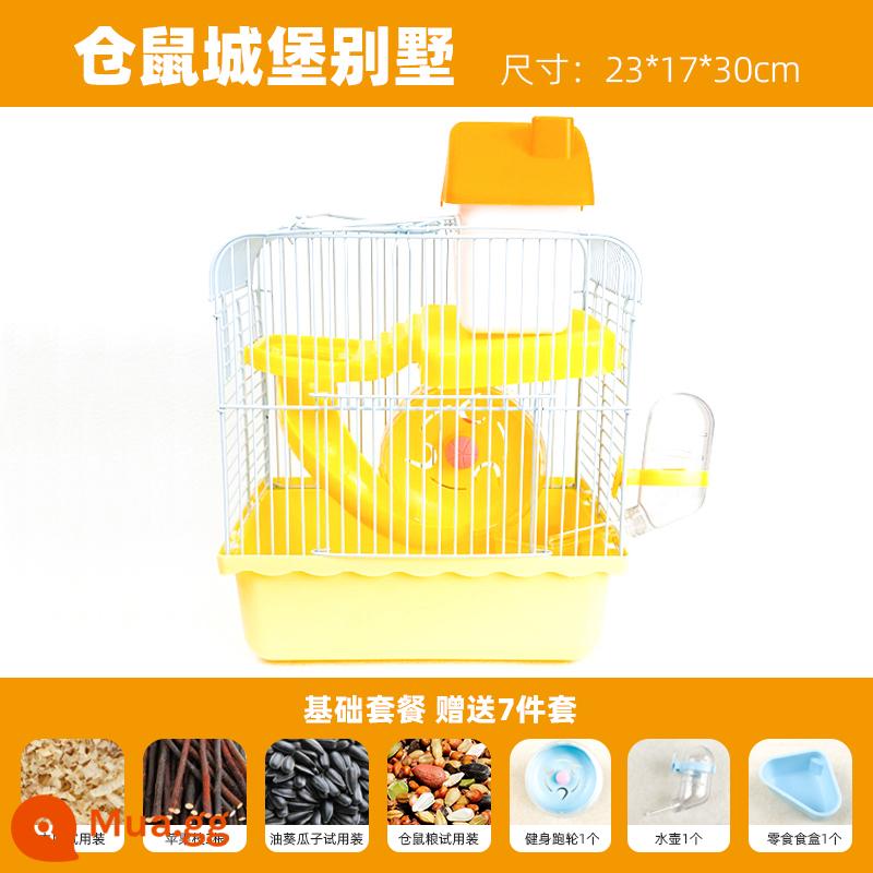 Lồng Hamster Giá Rẻ Biệt Thự Lớn Lồng Gấu Vàng Đặc Biệt Acrylic Nhà Chuột Nhà Nhỏ Hamster Tiếp Liệu Daquan - Gói Cơ Bản Biệt Thự Lâu Đài Nhỏ Vàng