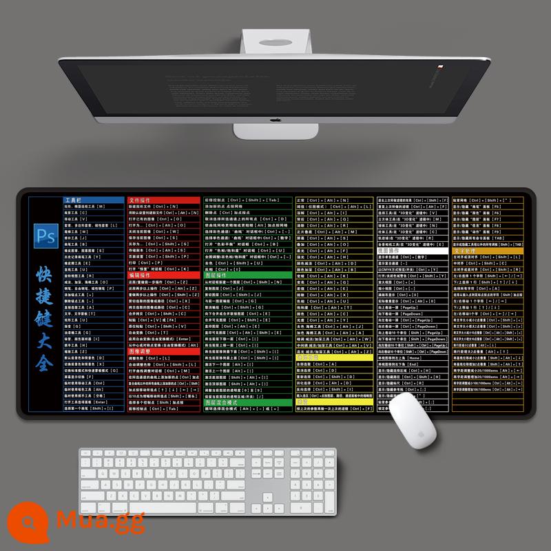 Sáng Tạo Phím Tắt Quá Khổ Miếng Lót Chuột Hoạt Hình Văn Phòng Chống Trượt Máy Tính Xách Tay Bàn Phím Miếng Lót Bàn Học Miếng Lót Cho Nam Và Nữ - Màu phím tắt PS