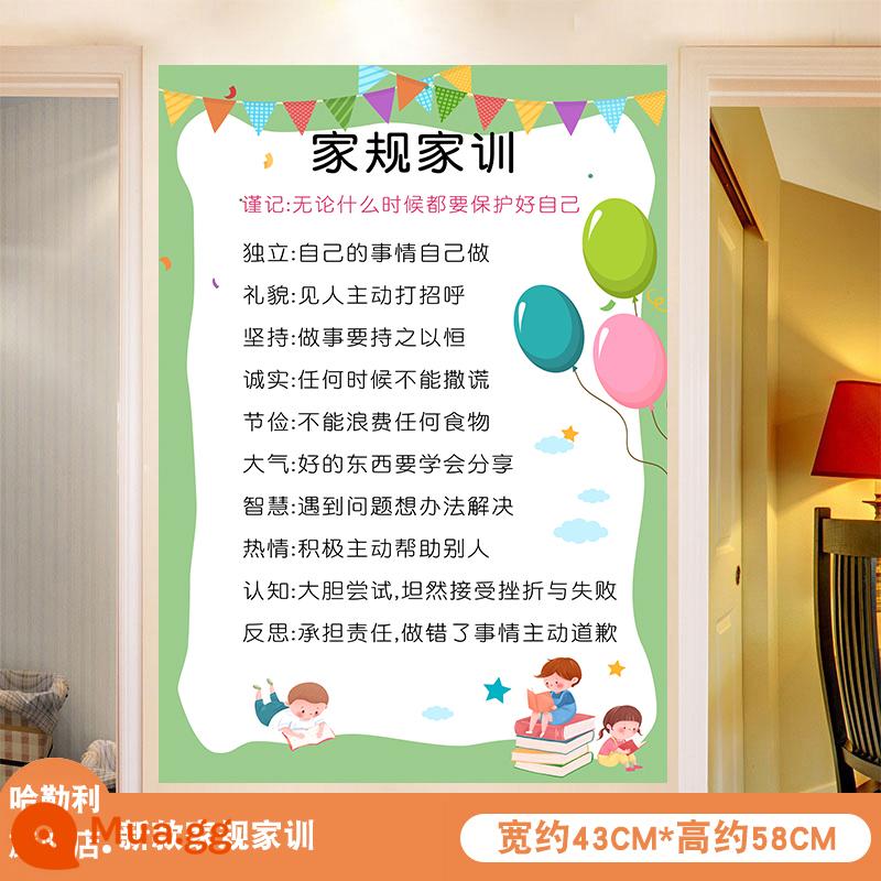 Nội quy gia đình và rèn luyện gia đình dán tường mười bé ngoan khẩu hiệu trang trí tường phòng trẻ em tiểu học dán tường động lực giáo dục sớm - Nội quy gia đình mới và đào tạo [Giảm 3 nhân dân tệ cho món hàng thứ hai]