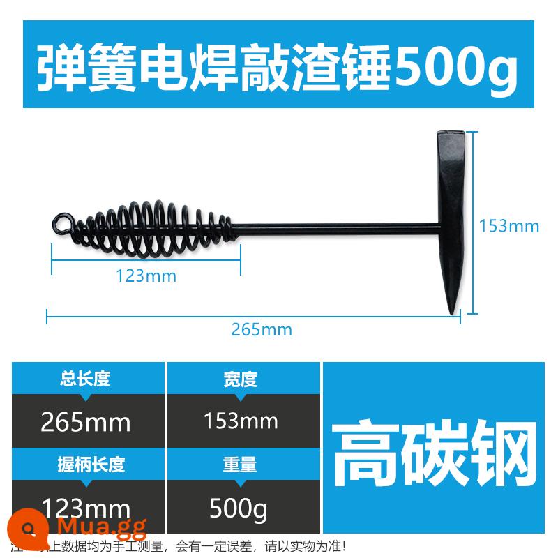 Máy hàn xỉ thép carbon búa 300g500g đa đặc điểm kỹ thuật búa lò xo nhọn búa hàn loại treo búa thợ điện - búa xỉ 500g