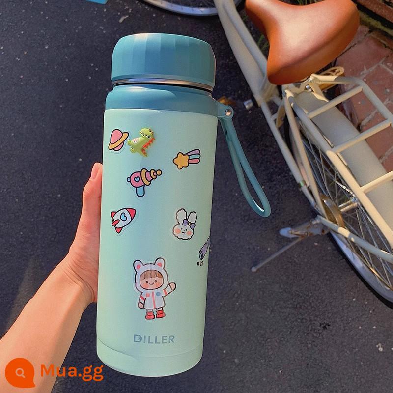 TNMKCUP Cúp cách nhiệt nhiệt TNMKCUP Cup Nước lớn - Cyan 1500ml (miễn phí nhãn dán và phụ kiện hoạt hình (mẫu ngẫu nhiên)