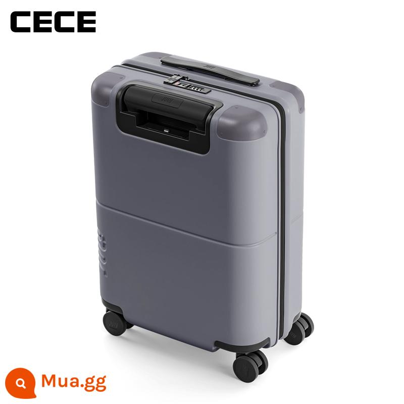 CECE cổ điển dây kéo YKK Vali du lịch nhỏ lên máy bay xe đẩy hành lý nữ nam 20 inch bền đẹp - 菸cece918 màu xám