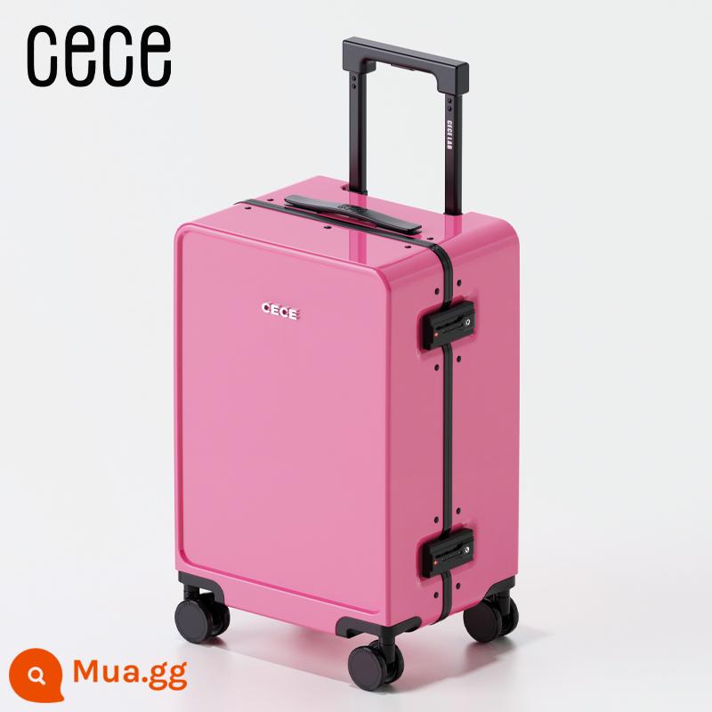 CECE2022 Vali khung nhôm cao cấp mới Vali nội trú 20 inch nữ Vali xe đẩy 24 inch nam câm - Dream Pink "Dòng màu mới 2023"