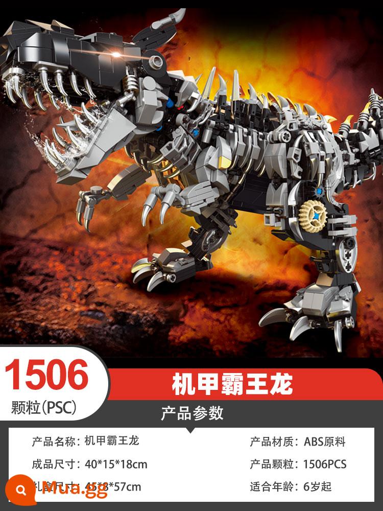 Trung Quốc Khối Xây Dựng Bé Trai Xếp Hình Đồ Chơi Lắp Ráp Trẻ Em Mecha Cơ Khí Khủng Long Tyrannosaurus Rex Rất Lớn 6 Tuổi - Khủng long Mecha [1506 hạt] dài gần nửa mét