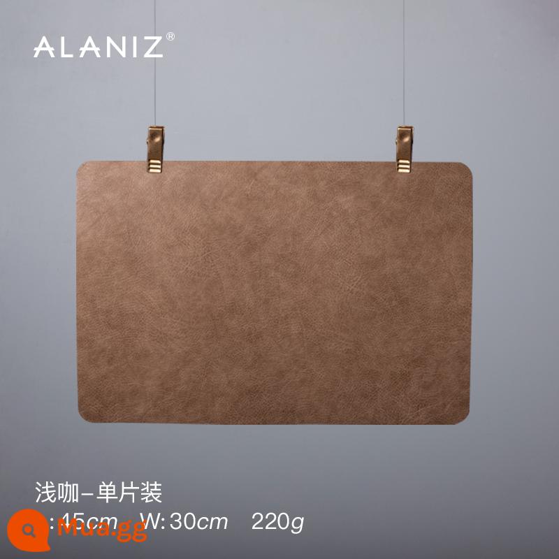 alaniz placemat không thấm nước và dầu chống tấm ăn gia đình mat chống bỏng thực phẩm phương tây mat bát mat rau mat cách nhiệt mat table mat - Tấm lót bàn ăn hai mặt họa tiết da-Light Coffee