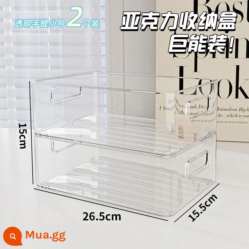 Acrylic để bàn hộp bảo quản mỹ phẩm trong suốt giỏ mặt nạ ký túc xá ngăn kéo người tổ chức snack đồ lặt vặt có giá để đồ - Túi xách trong suốt [có thể xếp chồng lên nhau] 2 gói