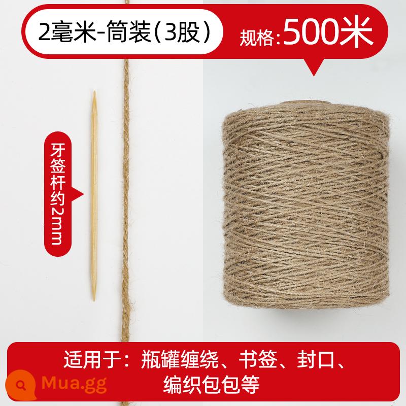 Dây Sisal đi kèm handmade DIY chất liệu dày bện dây bện mèo gãi leo khung dây trang trí ống nước ảnh treo tường - Dây gai dầu 2 mm 500 mét [quà tặng]