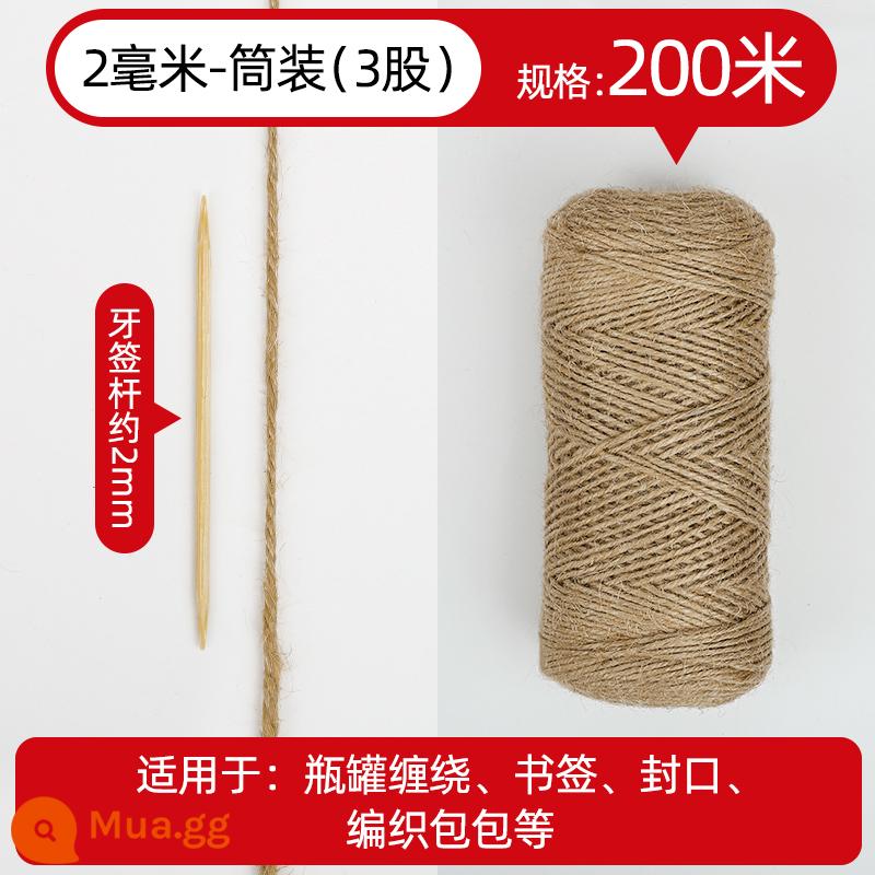 Dây Sisal đi kèm handmade DIY chất liệu dày bện dây bện mèo gãi leo khung dây trang trí ống nước ảnh treo tường - Dây gai dầu 2 mm 200 mét [quà tặng]