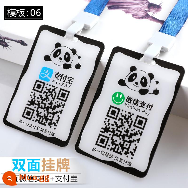 Quét mã để thu thẻ tiền Sản xuất và in mã thanh toán Alipay WeChat và in mã hai chiều danh sách thẻ thanh toán thẻ đẩy doanh nghiệp vi mô thanh toán tùy chỉnh quét mã QR thẻ hiển thị thẻ đứng tùy chỉnh bảng - Mẫu hoạt hình-Panda [danh sách hai mặt]