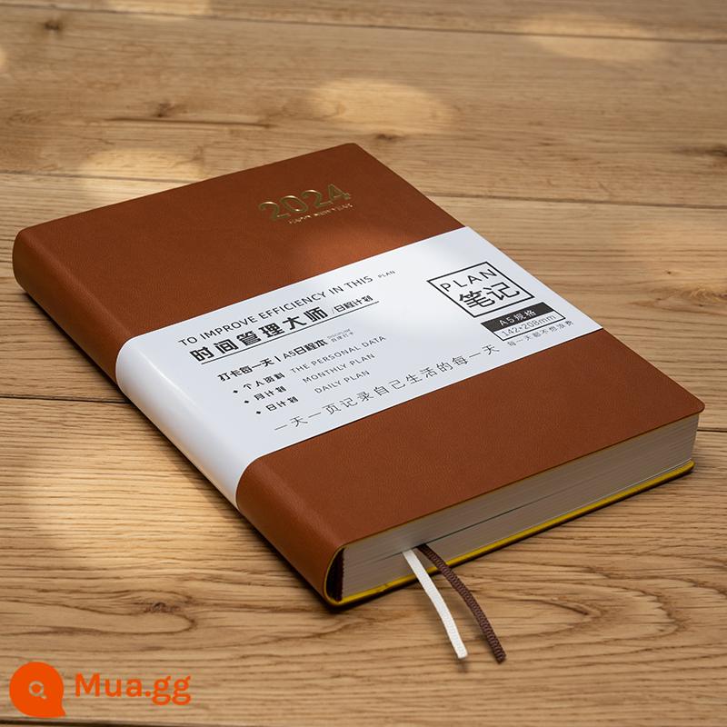 kế hoạch năm 2023 lên lịch cho dòng thời gian này một ngày một trang lịch notepad A6 tự kiểm tra kỷ luật kế hoạch hàng ngày sổ tay hướng dẫn hiệu quả công việc sổ tay nhật ký sổ tay LOGO tùy chỉnh - Cà phê da mềm [24 năm]