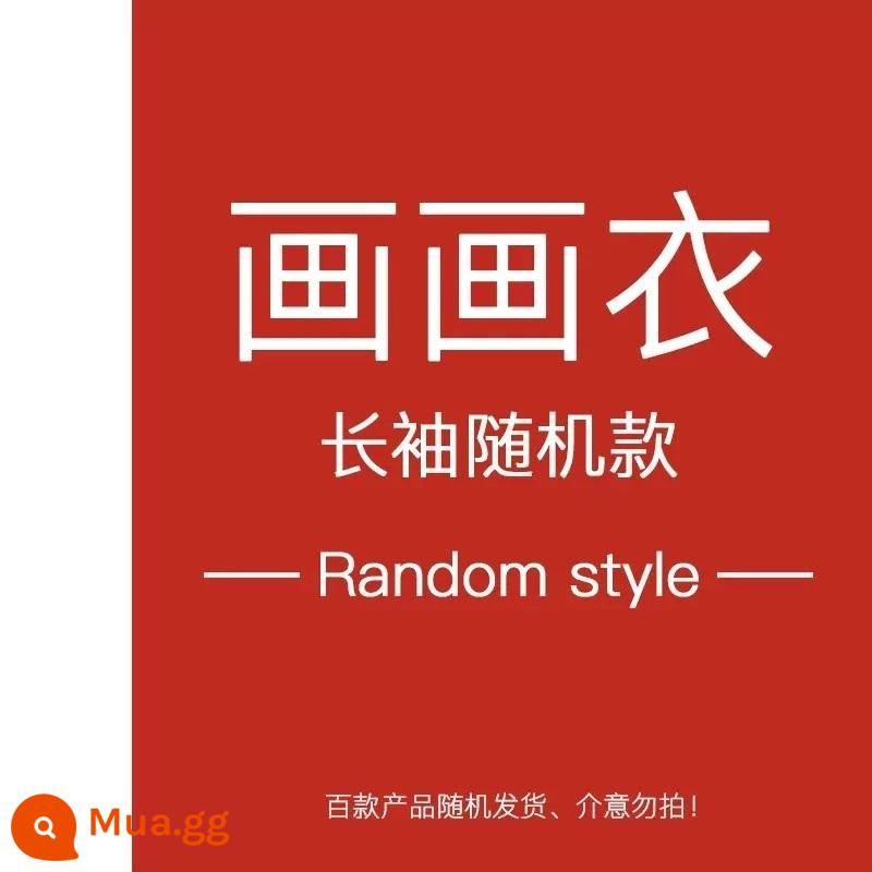 Tạp dề trẻ em chống thấm nước toàn thân quần áo vẽ tranh thay quần áo mẫu giáo phòng thu nghệ thuật Velcro quần yếm dài tay chống bẩn - Quần áo vẽ tay dài ngẫu nhiên