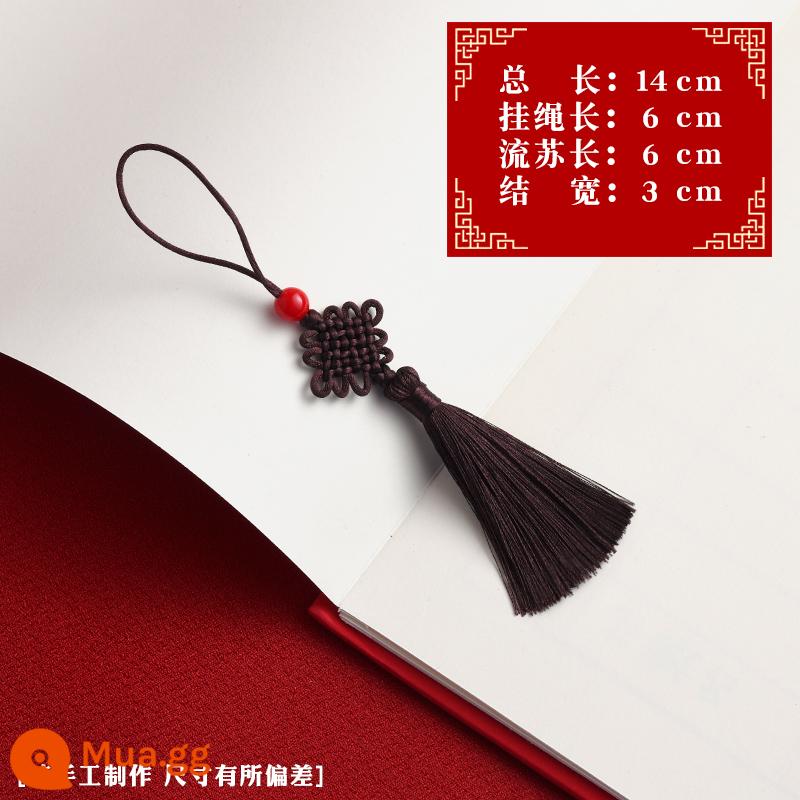 Nhỏ Trung Quốc Thắt Nút Tua Tua Túi Hanfu Dân Tộc Cổ Treo Nhọn Hộp Quà Tặng Ngày Lễ Vật Trang Trí Trang Trí Vật Có Hoa Mặt Dây Chuyền - Nâu [10 miếng]