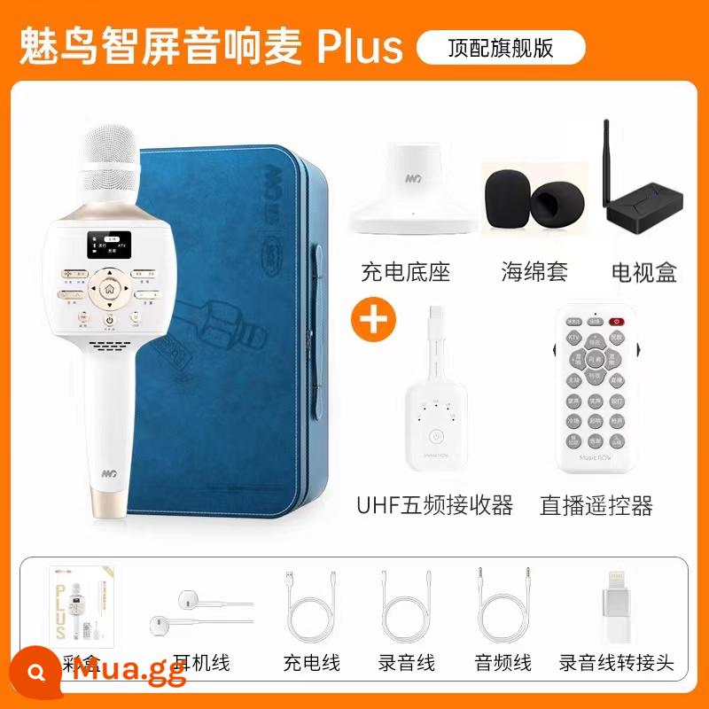 Charm chim micro âm thanh tích hợp micro PLUS bluetooth không dây quốc gia K hát live chuyên dụng ngoài trời gia đình ktv - PLUS phiên bản cao cấp màu vàng sâm panh + đế sạc + hộp karaoke TV + quà tặng sang trọng