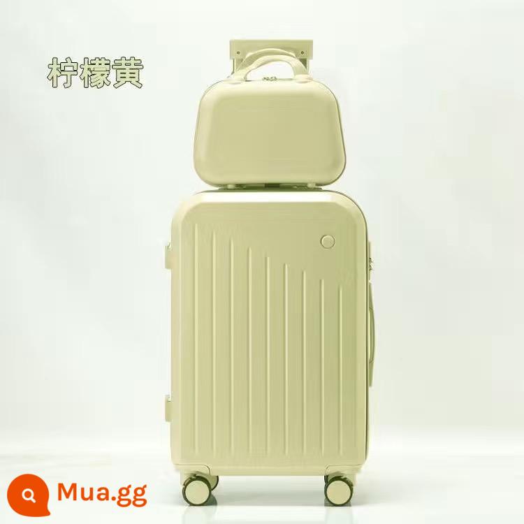 Vali Đa Năng Nữ Xe Đẩy Hộp Vali Hộp Mật Khẩu Nhỏ Tươi Nữ Sinh Mạnh Mẽ Và Bền Mới 2023 - Màu vàng chanh [Mẫu nhiều hộp]