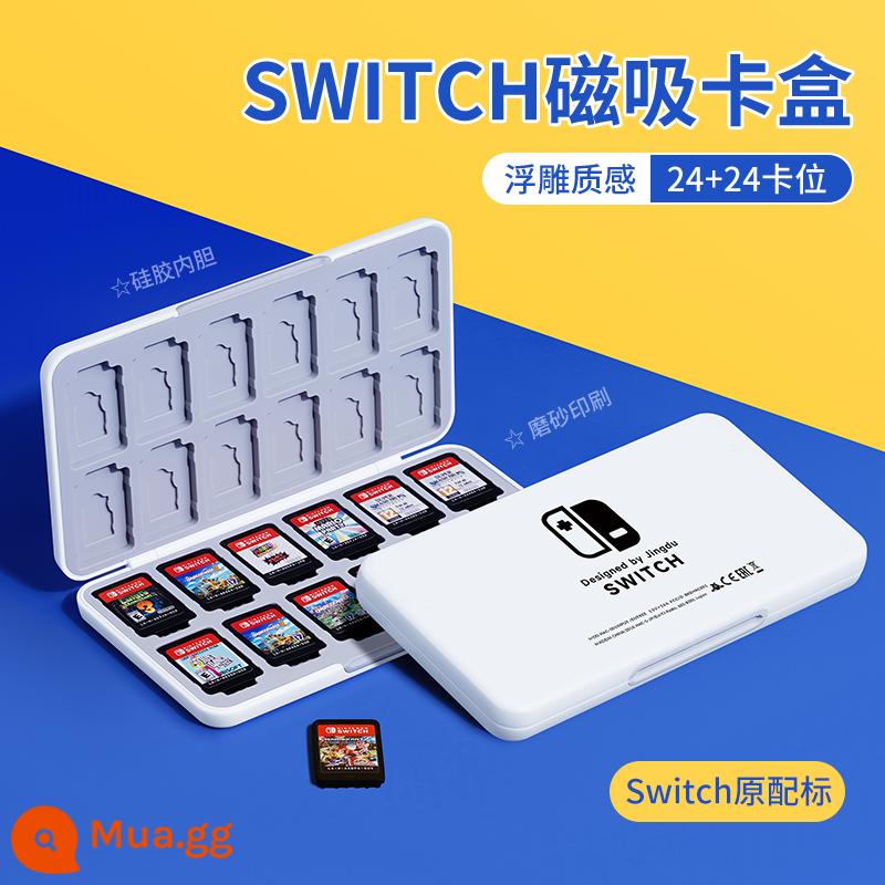 Hộp băng Nintendo Switch gói thẻ trò chơi hộp thẻ switcholed hút từ tính hộp lưu trữ NS dung lượng lớn 24 miếng Gói 12 miếng Vỏ bảo vệ di động Mario Lite Phụ kiện ngoại vi Dongsen - 24 miếng [màu trắng] đi kèm mũ vuốt mèo★ kiểu từ tính