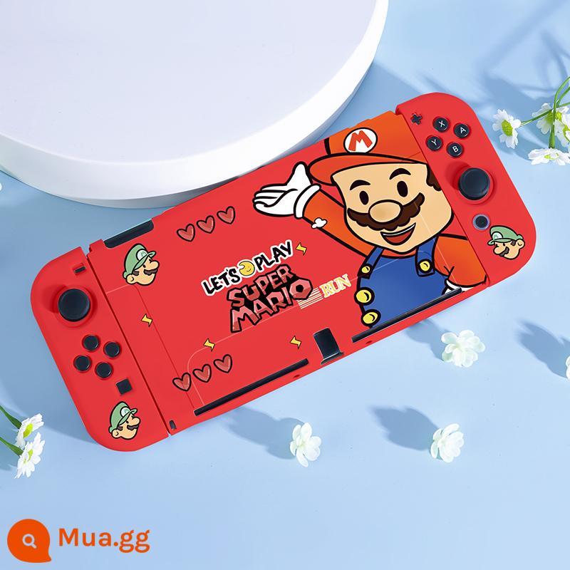 Vỏ bảo vệ Switcholed của Nintendo Công tắc đế có thể cắm được Vỏ tay cầm OLED Phụ kiện máy trò chơi OLED Phụ kiện NS pha lê trong suốt Vỏ silicon mềm Túi đựng vỏ cứng hai mảnh Bộ đầy đủ - Vỏ mềm silicon OLED mới ✦Hi Mary✦Phim + nắp miễn phí