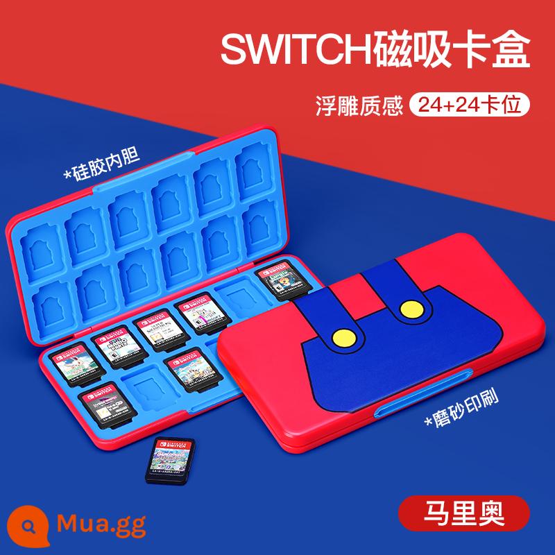 Hộp băng Nintendo Switch gói thẻ trò chơi hộp thẻ switcholed hút từ tính hộp lưu trữ NS dung lượng lớn 24 miếng Gói 12 miếng Vỏ bảo vệ di động Mario Lite Phụ kiện ngoại vi Dongsen - Bộ 24 món [Mario] đi kèm mũ vuốt mèo★kiểu nam châm