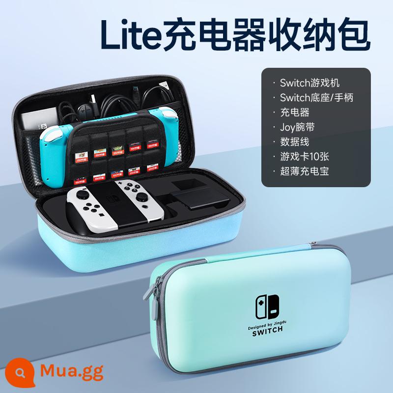 Switch sạc túi đựng Vỏ bảo vệ switcholed Nintendo dung lượng lớn tay cầm chơi game ns hộp cassette máy chủ màn hình oled vỏ cứng switchlite trọn bộ phụ kiện hộp tay cầm - Lite [gradient xanh nhạt và xanh lục✦ có thể được cài đặt với bộ sạc + đế] đi kèm với phim + nắp