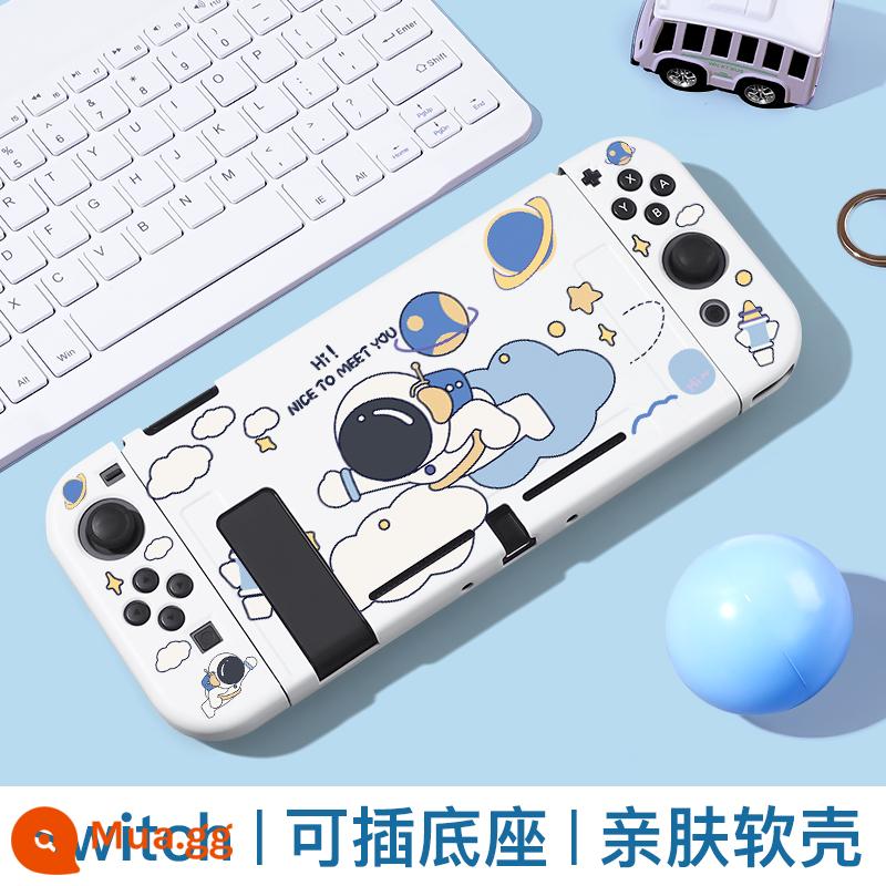 Nintendo Switch Vỏ bảo vệ NS áo khoác silicon có thể được chèn bằng vỏ dưới vỏ sò mềm mại có thể xử lý phụ kiện OLED OLED. - Vỏ mềm nâng cấp mới của Switch✦Superman Spaceman✦Phim + nắp miễn phí√