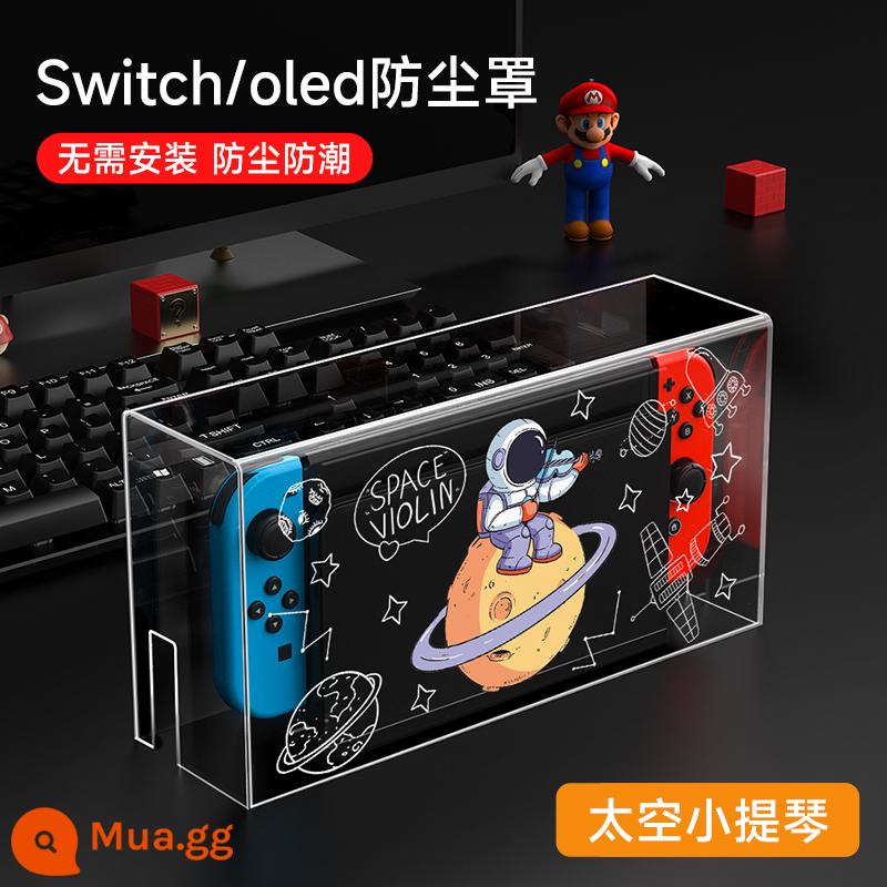 chuyển đổi bụi che nintendo switcholed máy chủ bảng điều khiển trò chơi cơ sở hộp ns vỏ màn hình oled bìa acrylic trong suốt vỏ bảo vệ hộp băng cassette phụ kiện túi lưu trữ cứng siwch chính thức - Tấm che bụi công tắc [Space Violin] Đi kèm với nắp đậy có giới hạn √ Bao gồm bồi thường