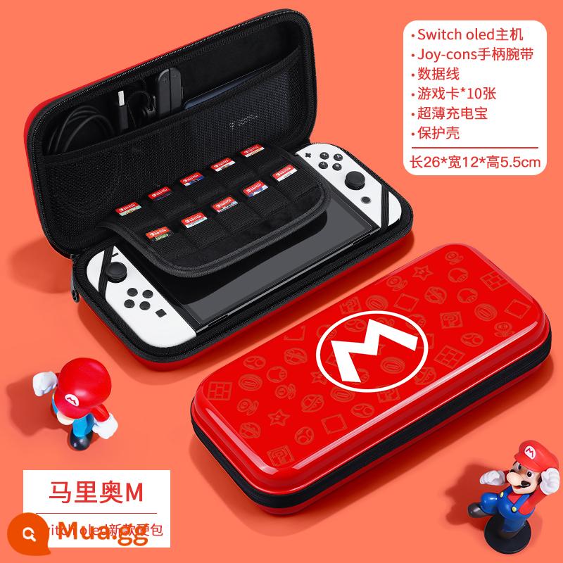 Túi lưu trữ Nintendo Switch Túi vỏ cứng Mario OLED OLED hộp vỏ bảo vệ ns hoàn thiện di động phụ kiện bảng điều khiển trò chơi switchol hộp băng đa chức năng túi xách dung lượng lớn trọn bộ - Túi vỏ cứng OLED mới ✦Mario M✦Phim + nắp miễn phí√