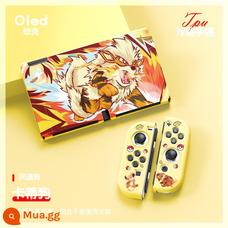 60 Công tắc tùy chọn OLED Protect Sleeve Soft Shell Silicone Anime Chủ đề NS Bộ bảo vệ bộ đặc biệt - OLED dưa hấu đỏ (Chó tốc độ gió Katy)