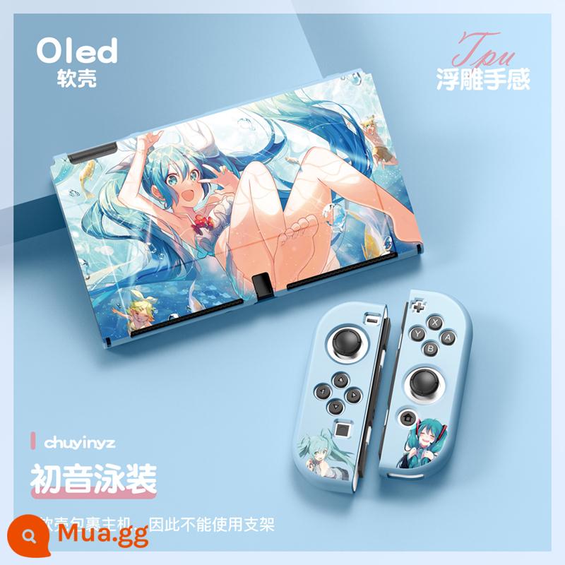 60 Công tắc tùy chọn OLED Protect Sleeve Soft Shell Silicone Anime Chủ đề NS Bộ bảo vệ bộ đặc biệt - OLED màu hồng (Áo tắm tình nhân)