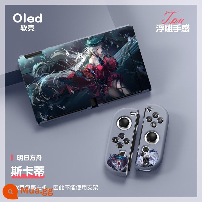 60 Công tắc tùy chọn OLED Protect Sleeve Soft Shell Silicone Anime Chủ đề NS Bộ bảo vệ bộ đặc biệt - OLED màu tím nhạt (Xám Scati)