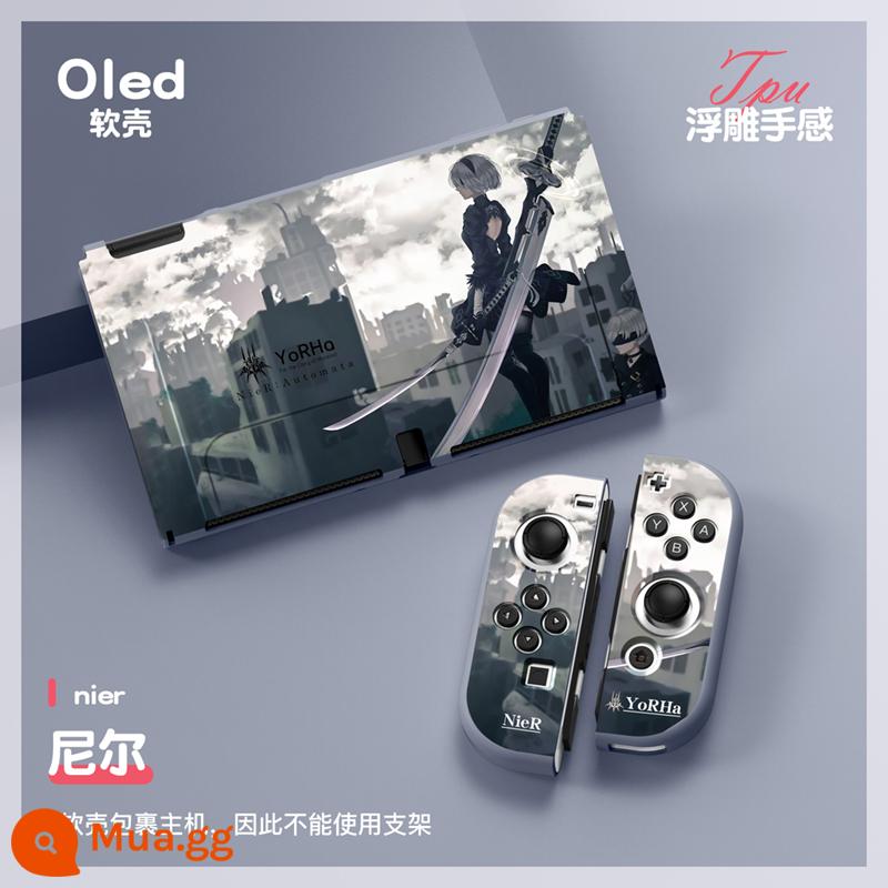 60 Công tắc tùy chọn OLED Protect Sleeve Soft Shell Silicone Anime Chủ đề NS Bộ bảo vệ bộ đặc biệt - OLED màu xanh nhạt (Neil)