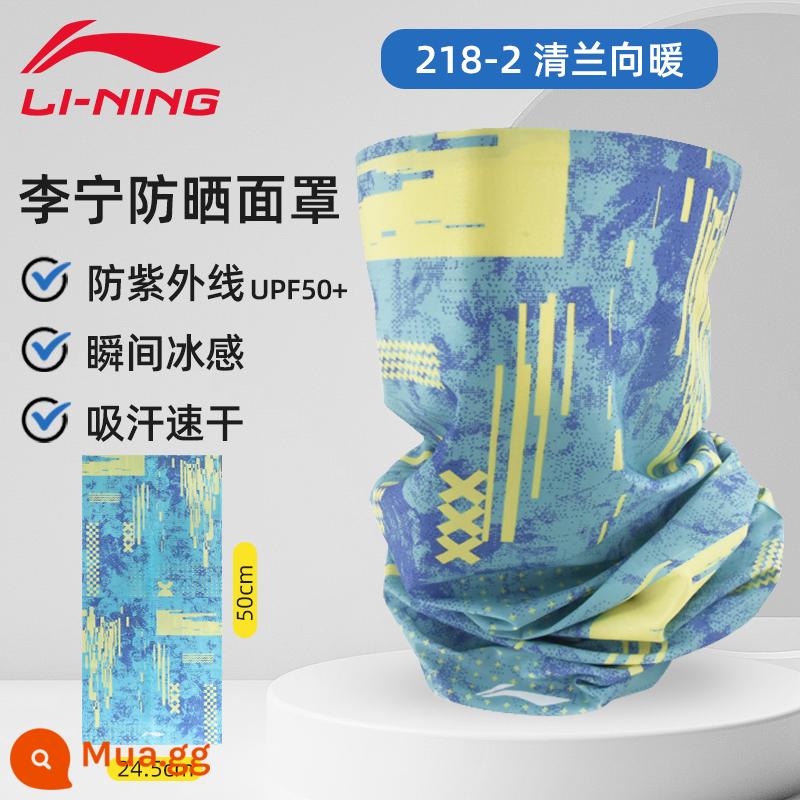 Li Ning đi xe mặt nạ khăn ấm gió lạnh và bụi mùa thu và mùa đông nam thể thao xe đạp khăn trùm đầu ma thuật đặt ngoài trời - 218[Mẫu mới 2023-Qinglan Xiangnuan] Cảm giác mát lạnh bằng lụa/upf50+/nhẹ và thoáng khí